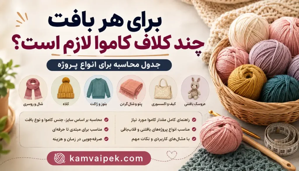 محاسبه مقدار کاموا برای بافت